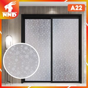 Decal hoa văn dán kính hình bông tuyết trắng mã A22