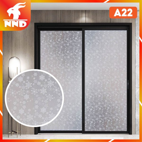 Decal hoa văn dán kính hình bông tuyết trắng mã A22