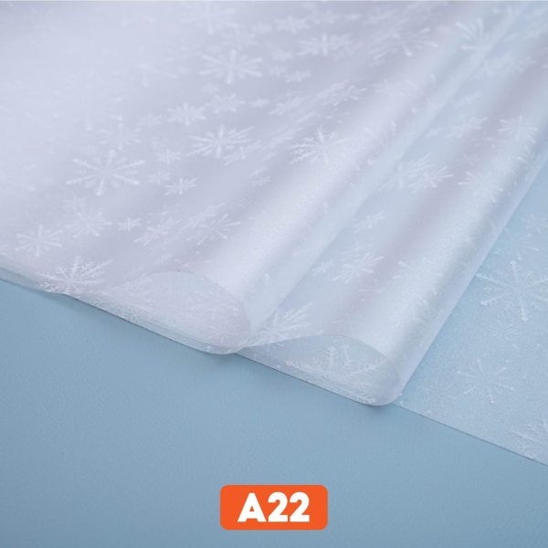 Decal hoa văn dán kính hình bông tuyết trắng mã A22