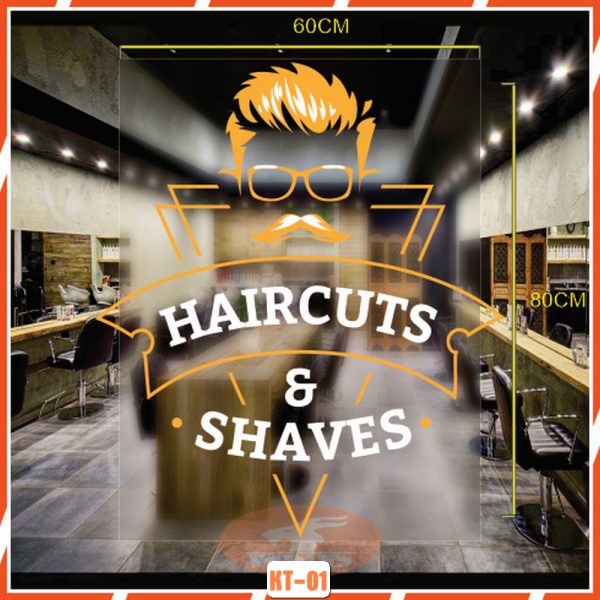Deccal Sticker Barber Shop mã KT-01