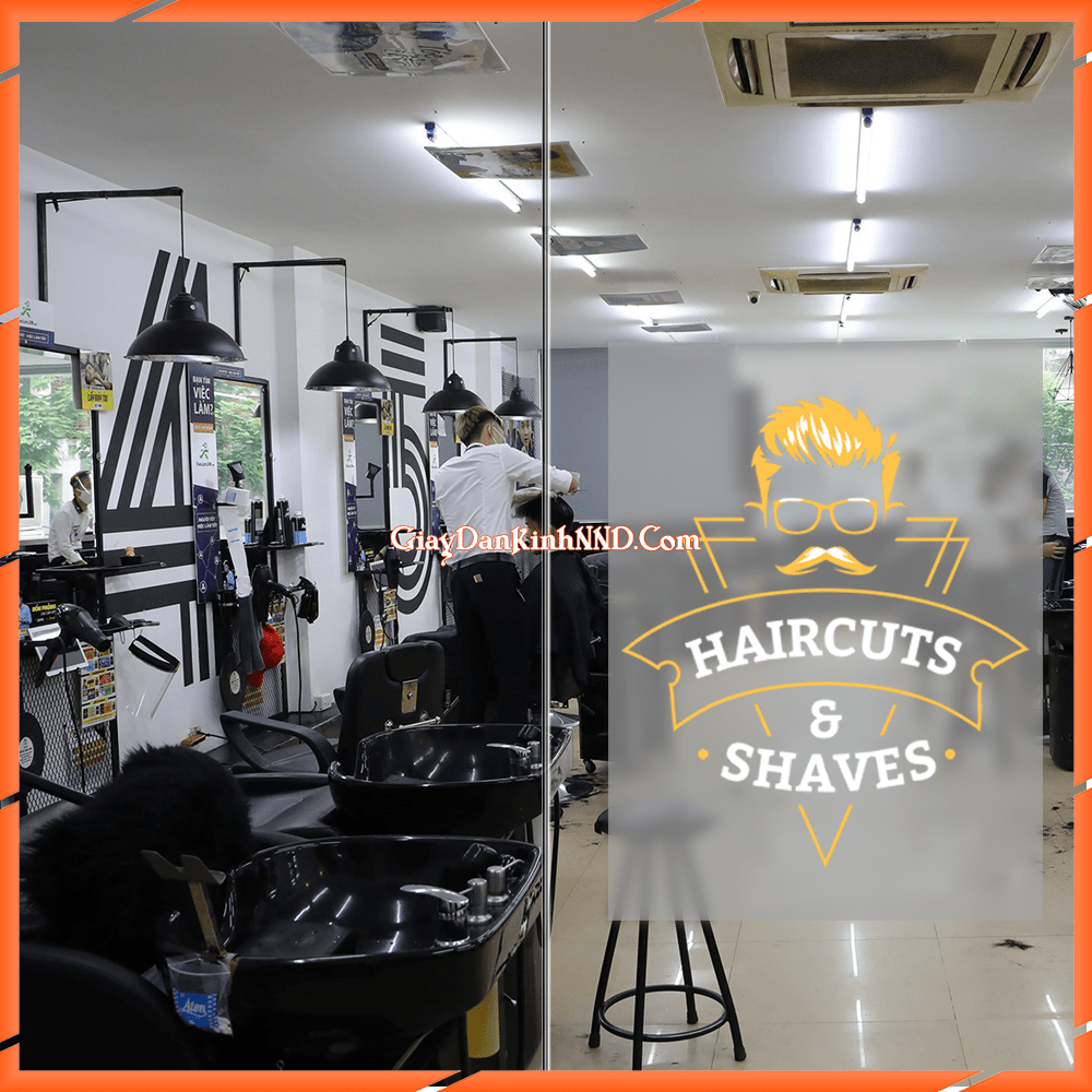 decal dán kính tiệm tóc tạo điểm nhấn phá cách cho không gian salon của bạn