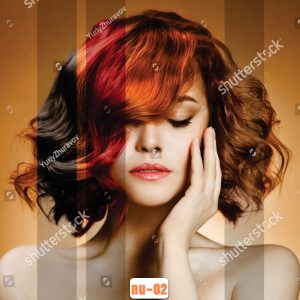tranh mẫu tóc dán kính nu-02