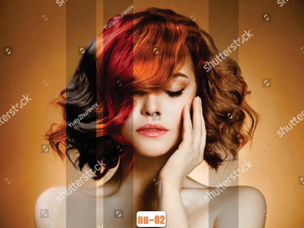tranh mẫu tóc dán kính nu-02