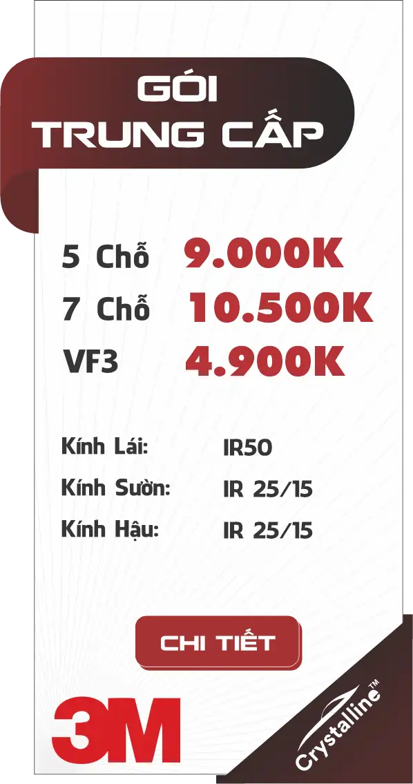 Gói trung cấp phim cách nhiệt 3M ô tô