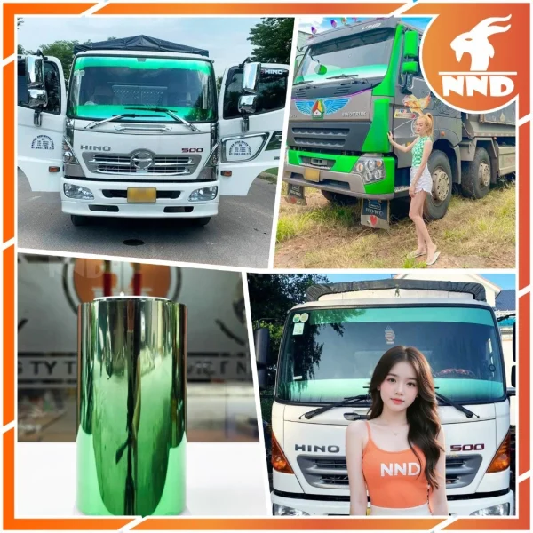 Phim Cách Nhiệt Kính Lái Xe Tải Màu Xanh Lá Khổ 20cm