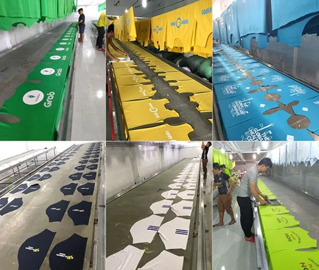 Bàn in lụa bằng gỗ và thủy tinh