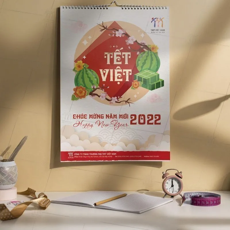 Đối với lịch treo tường 13 tờ