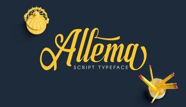 Font chữ Allema thiết kế bảng hiệu quảng cáo