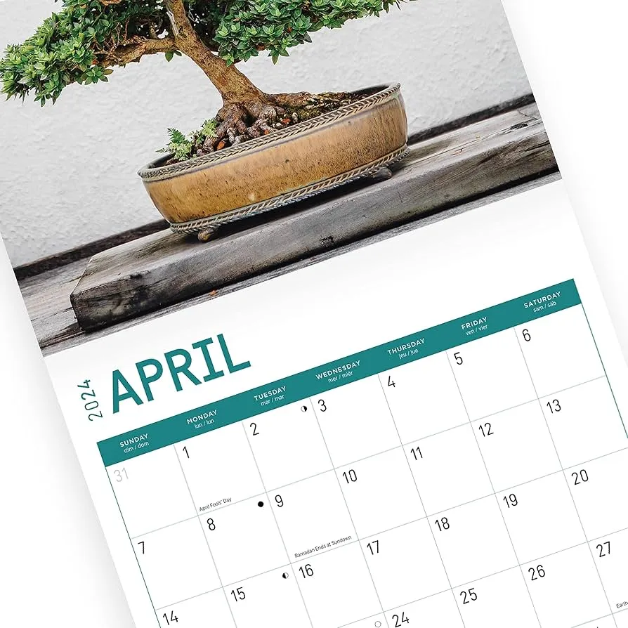 Lịch treo tường chủ đề bonsai