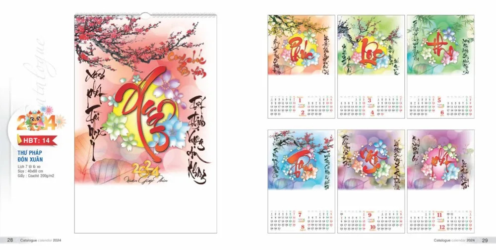 Lịch treo tường phổ biến hiện nay