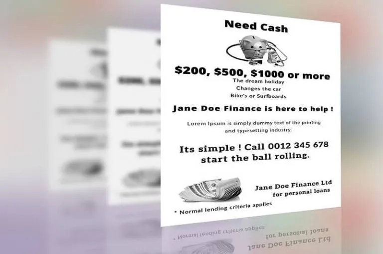 Mẫu tờ rơi cho vay