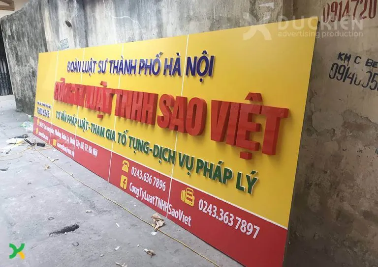 Bảng hiệu chữ nổi Alu công ty Sao Việt