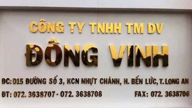 Bảng hiệu chữ nổi inox công ty Đông Vinh