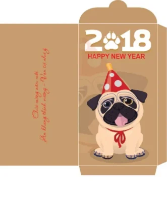 Bao lì xì sau khi thiết kế bằng Illustrator