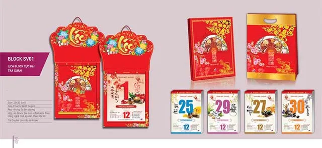 Thiết kế bộ lịch bloc chủ đề trà xuân