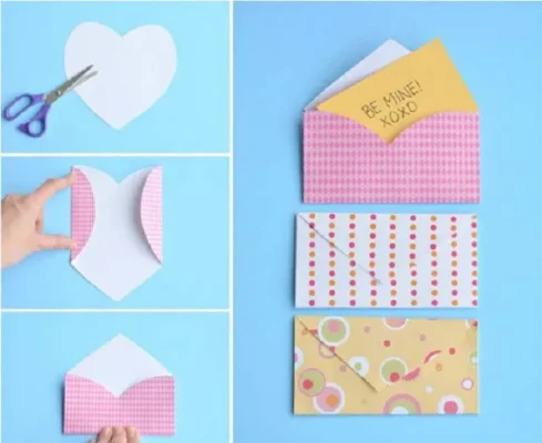 Cách làm bao lì xì bằng giấy hình trái tim