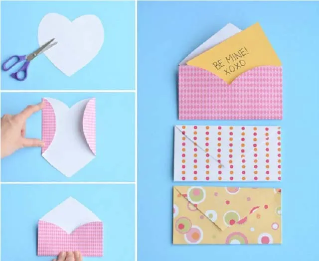 Cách làm bao lì xì bằng giấy hình trái tim
