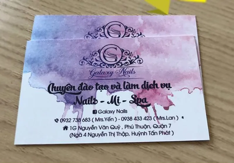 Mẫu card visit của Galaxy Nails