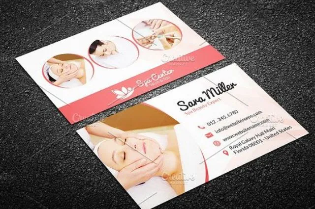 Mẫu card visit thẩm mỹ Sara Miller