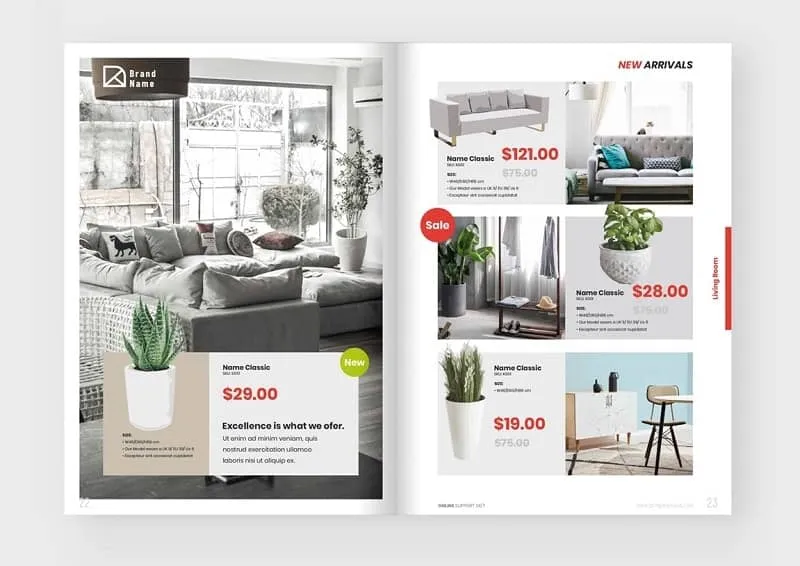 Catalogue nội thất trang trí với cây