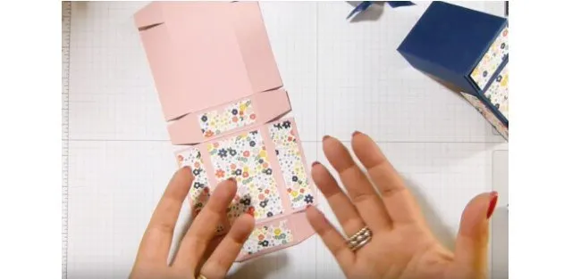 Bước 4 – Dán giấy trang trí lên các mặt hộp