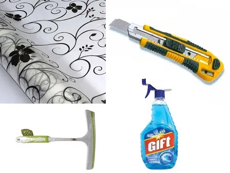 Dụng cụ cần chuẩn bị để dán decal lên kính