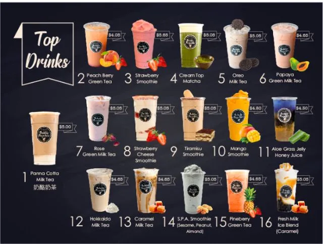 Mẫu menu trà sữaa với hình ảnh bắt mắt, chân thực