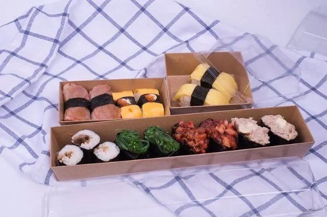 Mẫu hộp giấy đựng cơm, sushi, kimbap