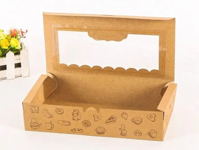 Mẫu hộp giấy đựng thực phẩm có mặt kiếng