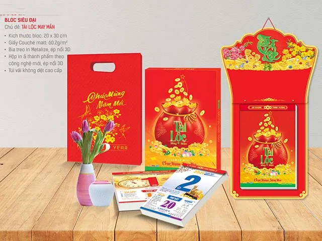 Lịch bloc thiết kế đẹp làm quà tặng cho đối tác, khách hàng