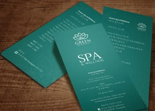 Mẫu brochure spa classic màu xanh