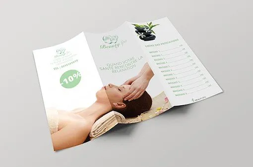 Mẫu brochure spa massage màu trắng