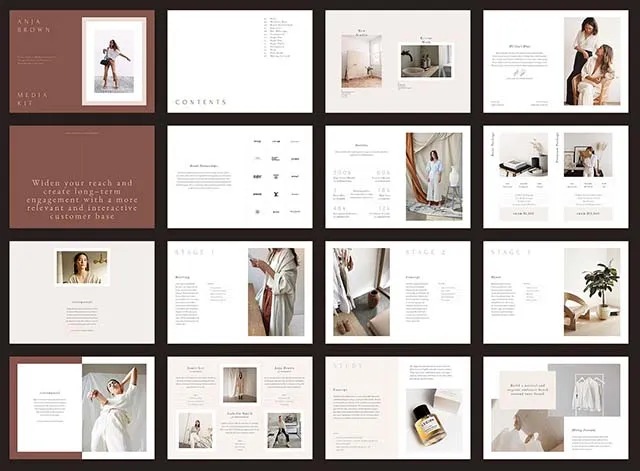 Mẫu thiết kế catalogue thời trang với gam màu trắng sáng