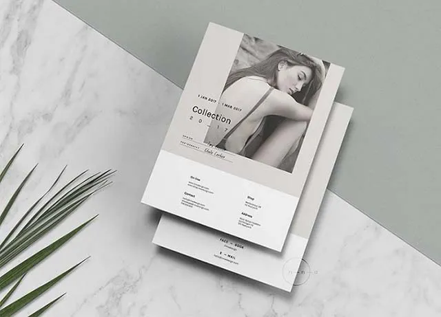 Catalogue thời trang với gam màu trắng – đen độc đáo, thu hút