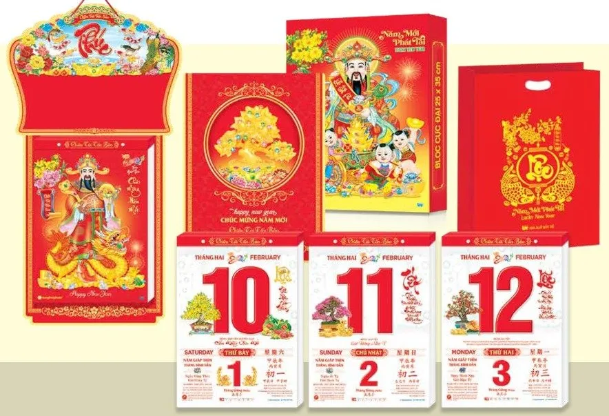 Lịch bloc trang trí tết