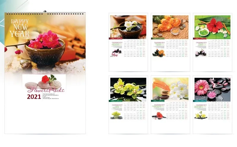 Lịch treo tường chủ đề các loài hoa