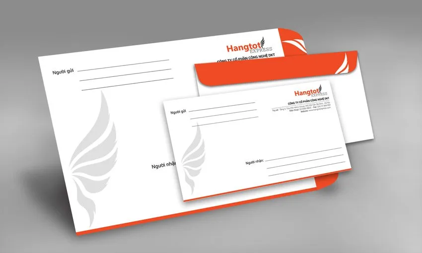Mẫu phong bì thư tiêu chuẩn cho doanh nghiệp Hangtot Express