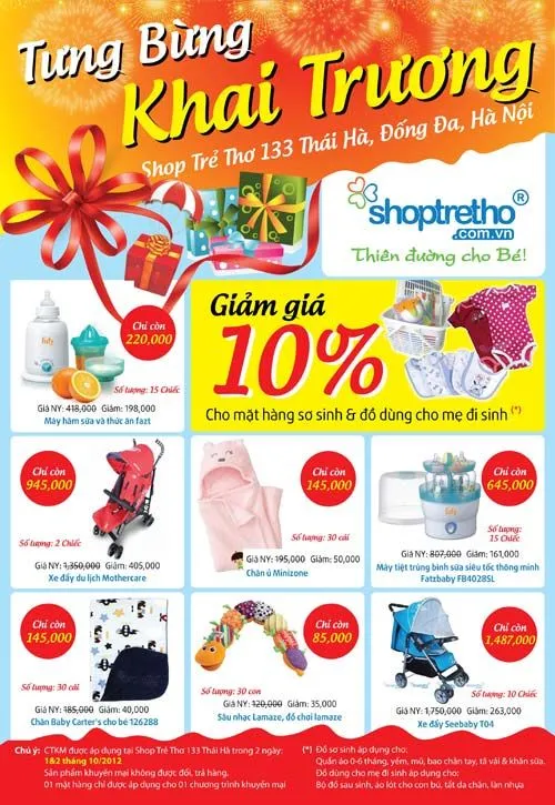 Tờ rơi khai trương siêu thị shoptretho