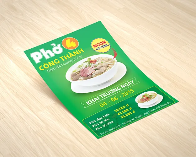 Tờ rơi khai trương quán phở