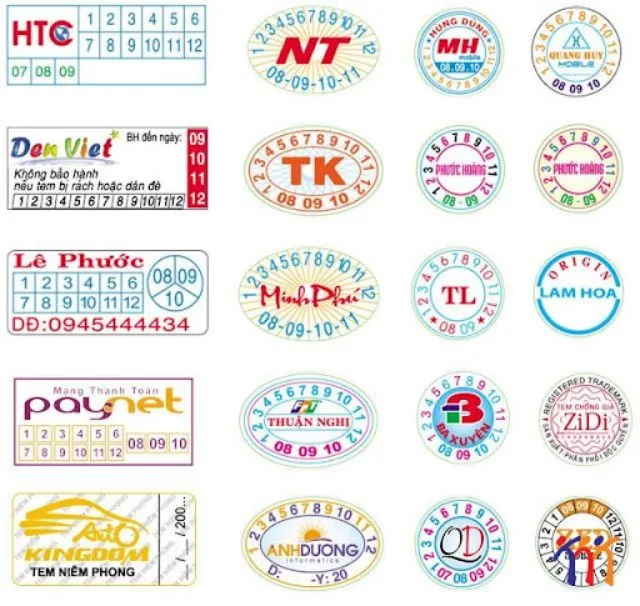 Mỗi hình dáng của tem lại có cách tính toán kích thước nhất định