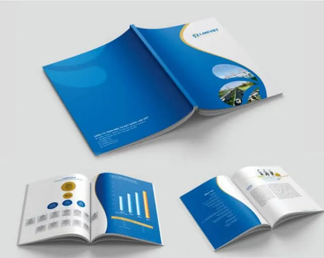 Profile công ty màu xanh trắng