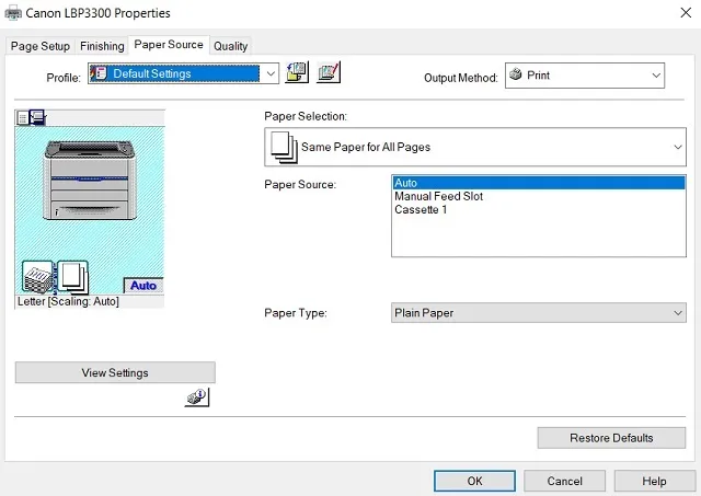 Chọn số khay giấy