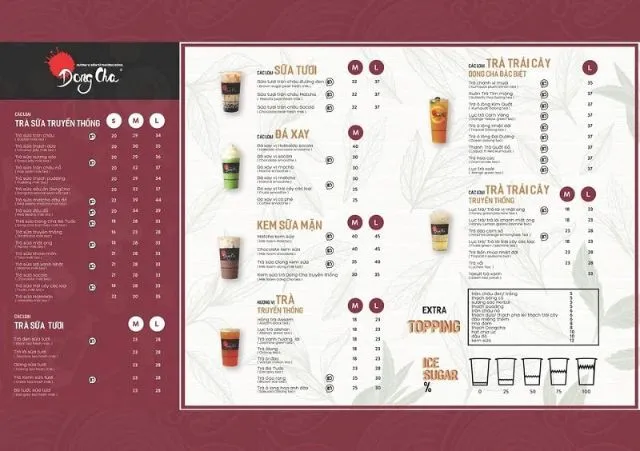 Menu Dong Cha thiết kế hoa văn chìm tạo nên một ấn phẩm tinh tế