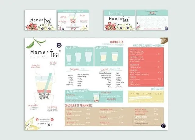 Thiết kể menu nữ tính nhẹ nhàng