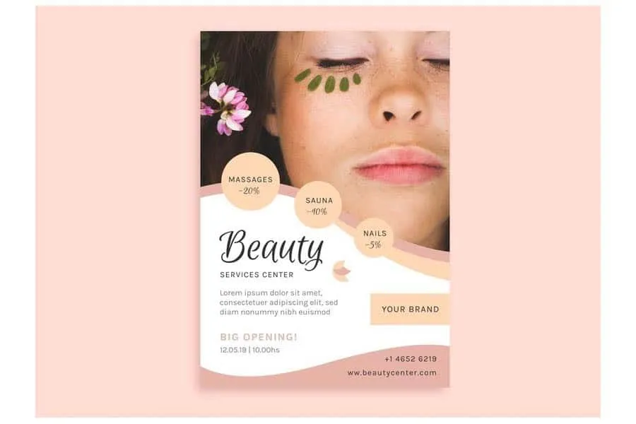 Tờ rơi khai trương dịch vụ làm đẹp