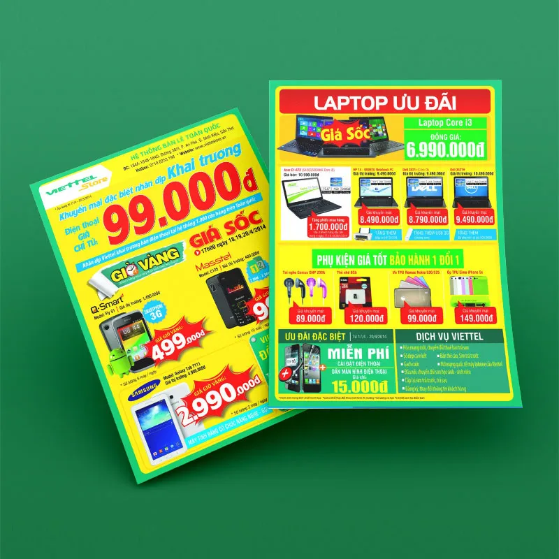 Tờ rơi khai trương Vietel