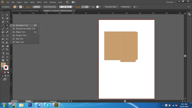 Chọn Ellispe Tool để vẽ nắp bao lì xì