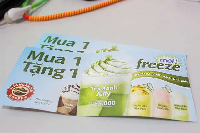 Phiếu mua 1 tặng 1 Highland