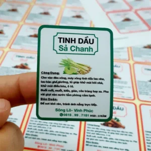 In tem nhãn tinh dầu đẹp chống nước