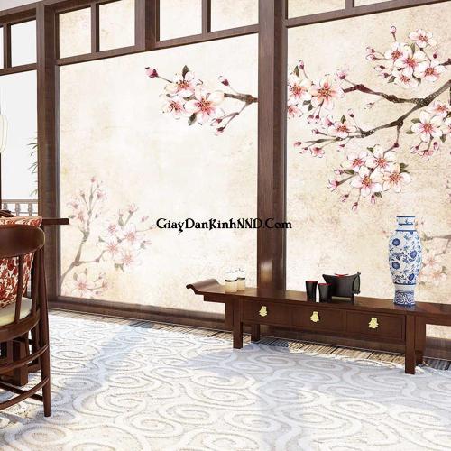 In tranh dán kính 3D hình hoa Đào độc và lạ. Có vẻ như các mẫu tranh hoa anh đào hoặc hoa đào trắng rất được ưa chuộng, bởi lẽ thường thường thì nội thất chăn ga hay tủ có tông màu trắng thể hiện được sự sang trọng và quý phái khi bước vào không gian phòng.
